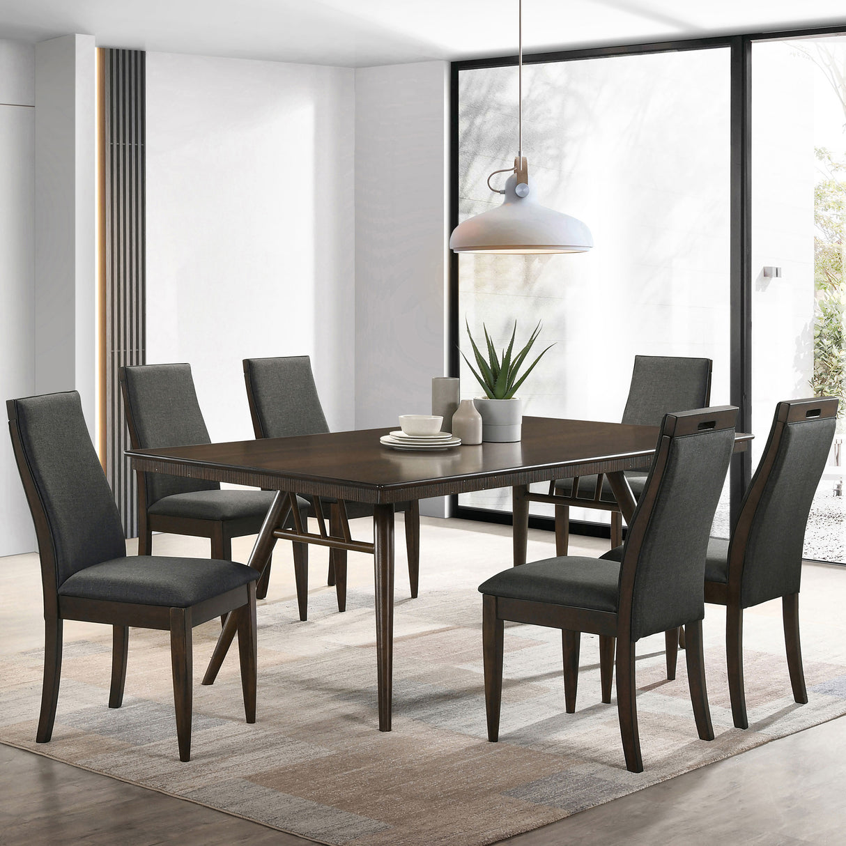 Wes Rectangular 80-Inch Dark Walnut Dining Table