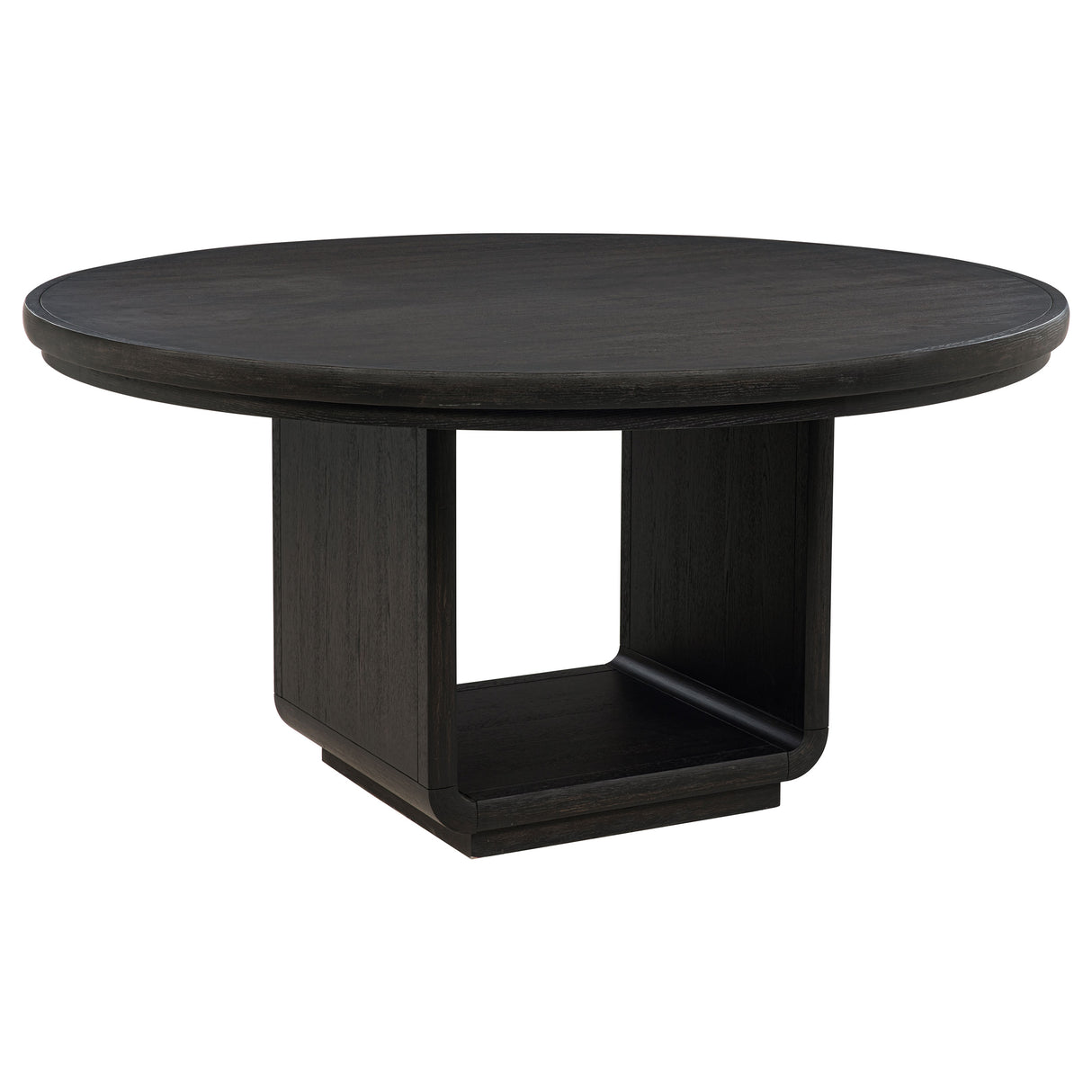 Leandro 60-Inch Round Dining Table in Burnished Black