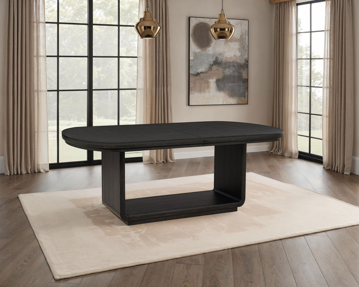 Leandro 78-inch Extension Dining Table Burnished Black