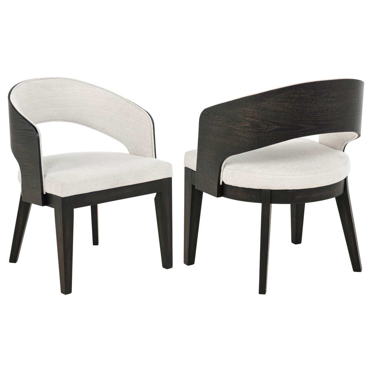 Leandro Upholstered Dining Arm Chair Cream Set of 2