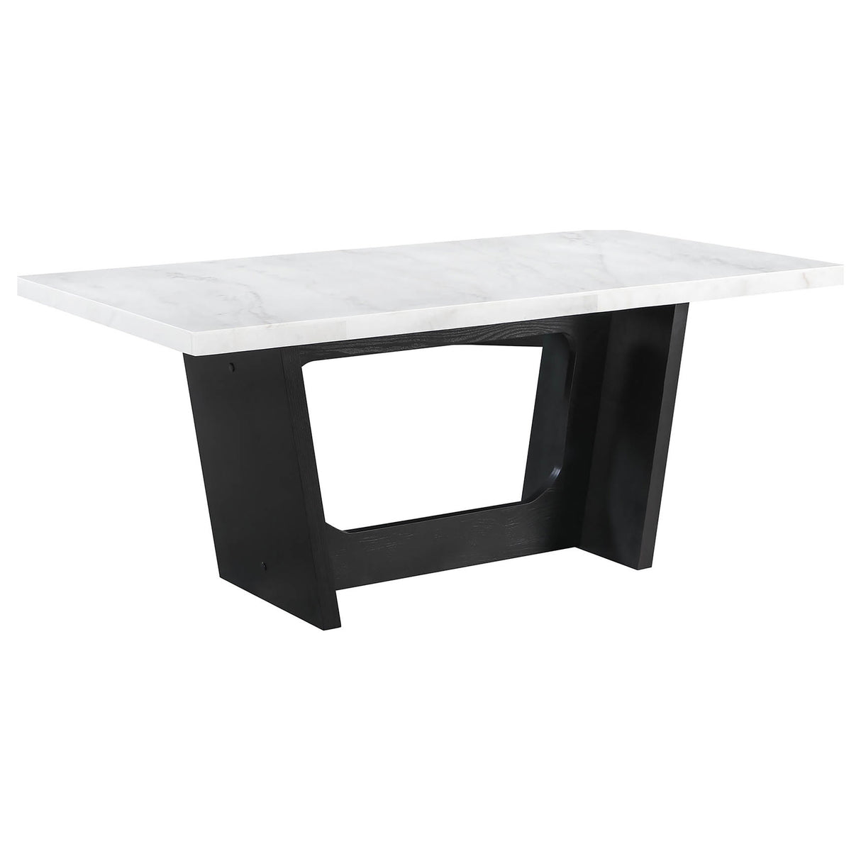 Sherry 7-Piece Marble Top Dining Table Set, Rustic Espresso