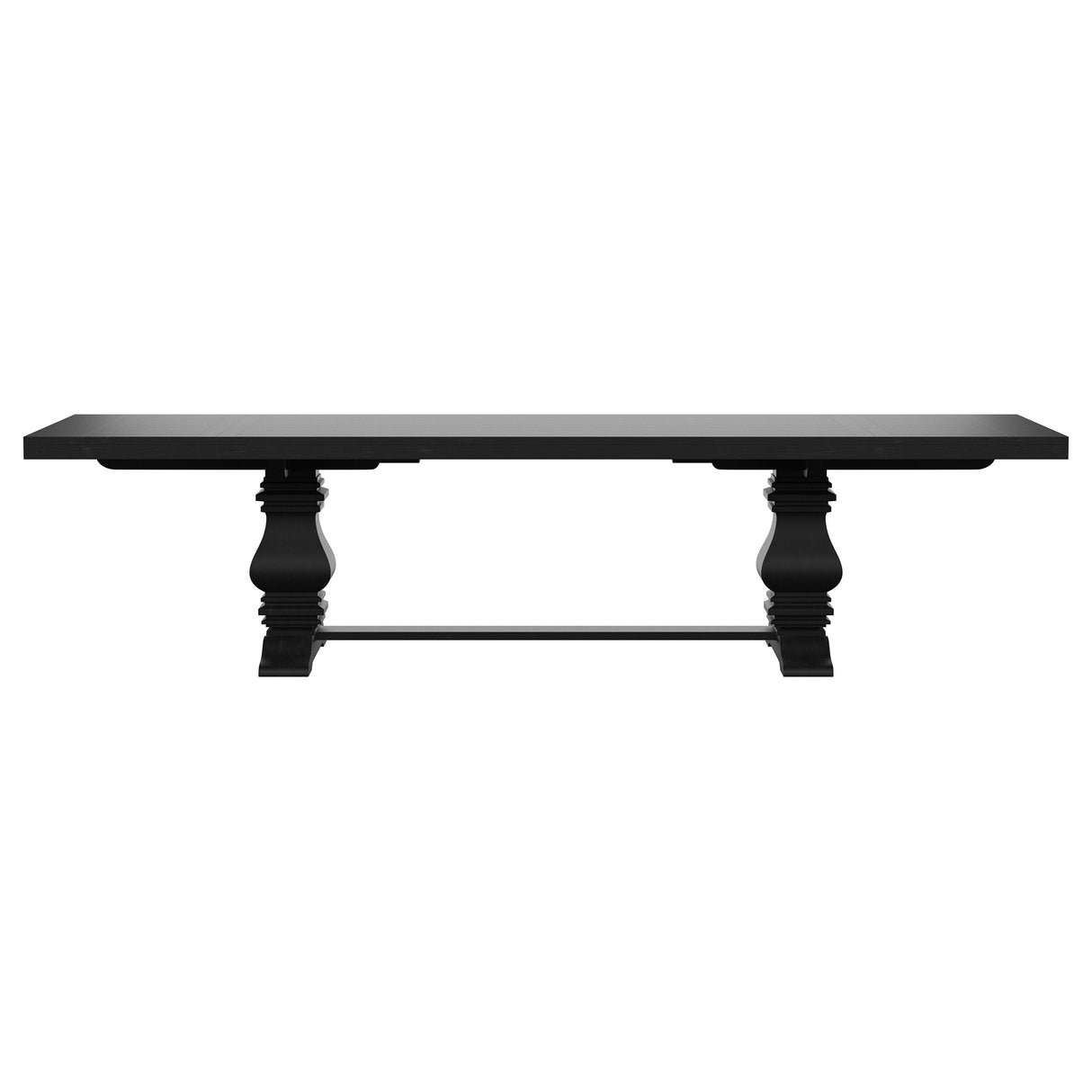 Florence 126-inch Extension Dining Table in Distressed Black