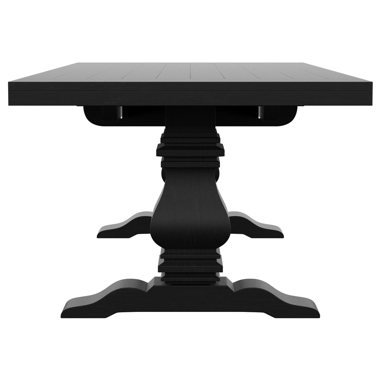Florence 126-inch Extension Dining Table in Distressed Black