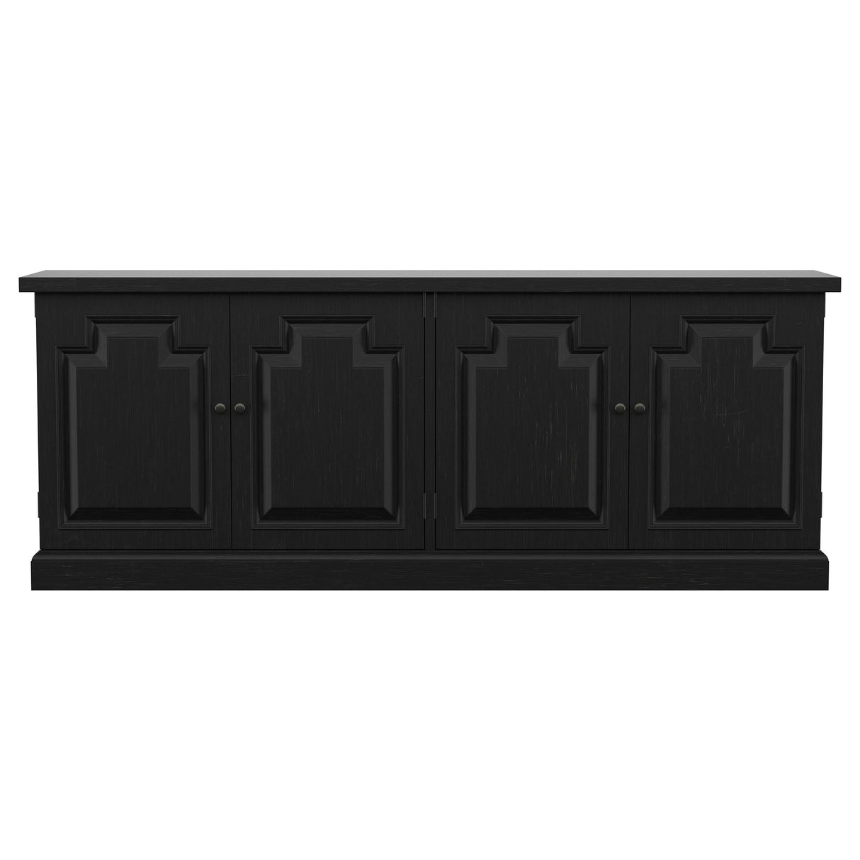 Florence 4-Door Dining Sideboard Buffet in Distressed Black