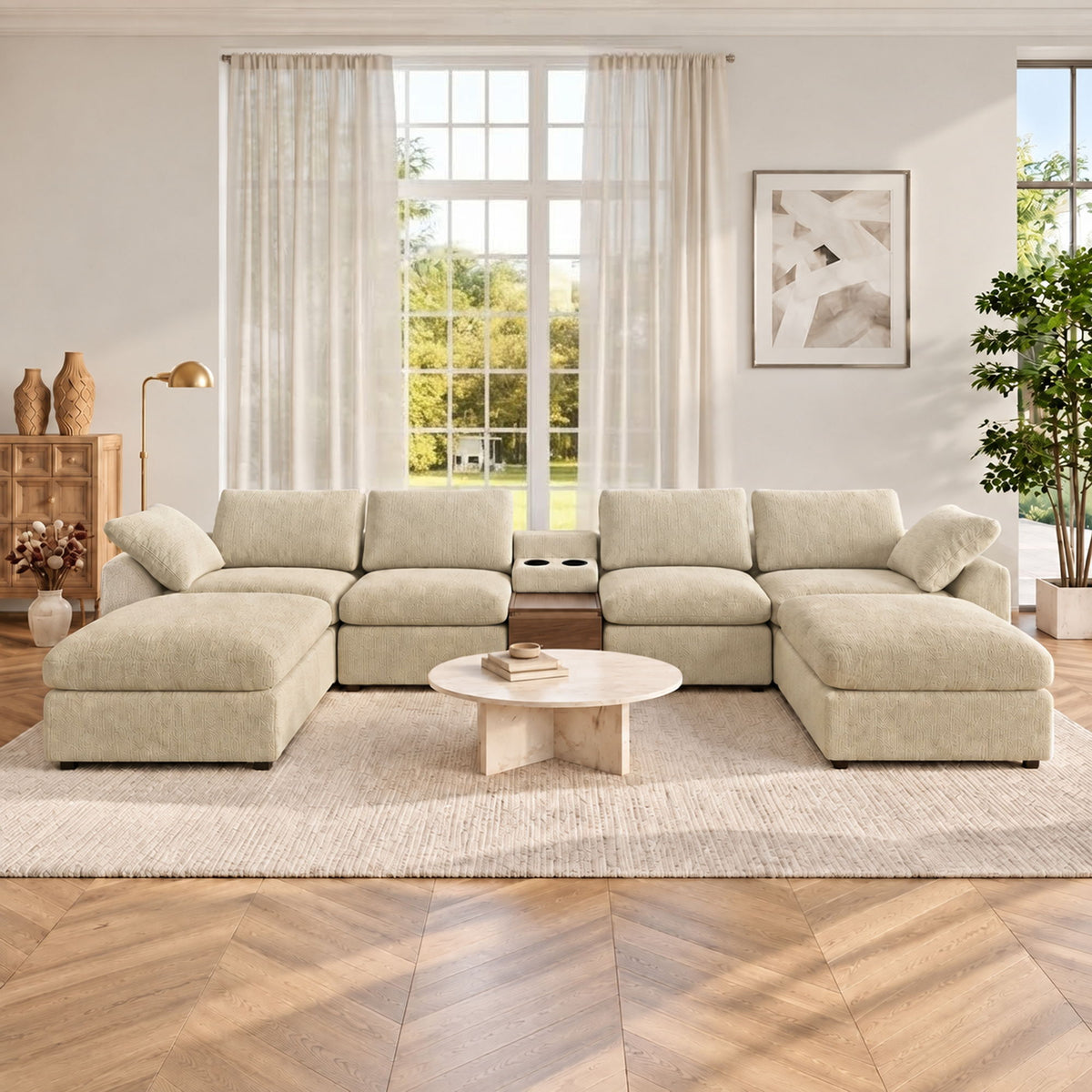 Modular Cloud Couch With Storage Console