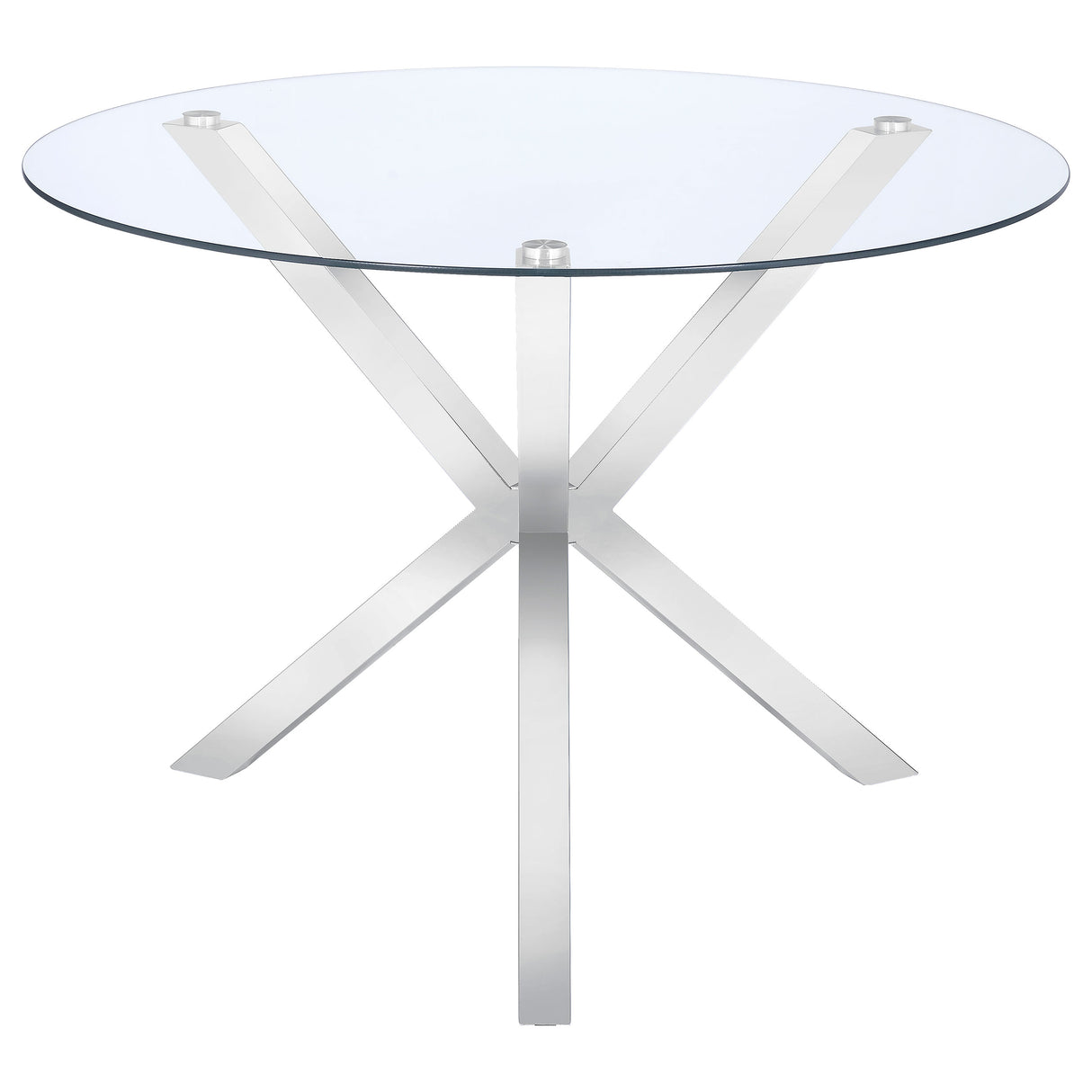 Vance Round 41-inch Glass Top Dining Table with Chrome Base