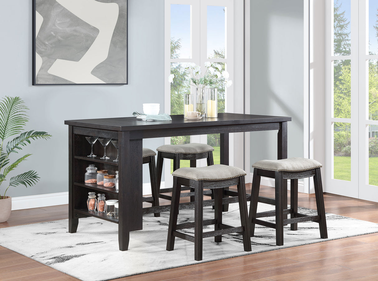 Elliston 66-Inch Counter Height Dining Table Dark Grey