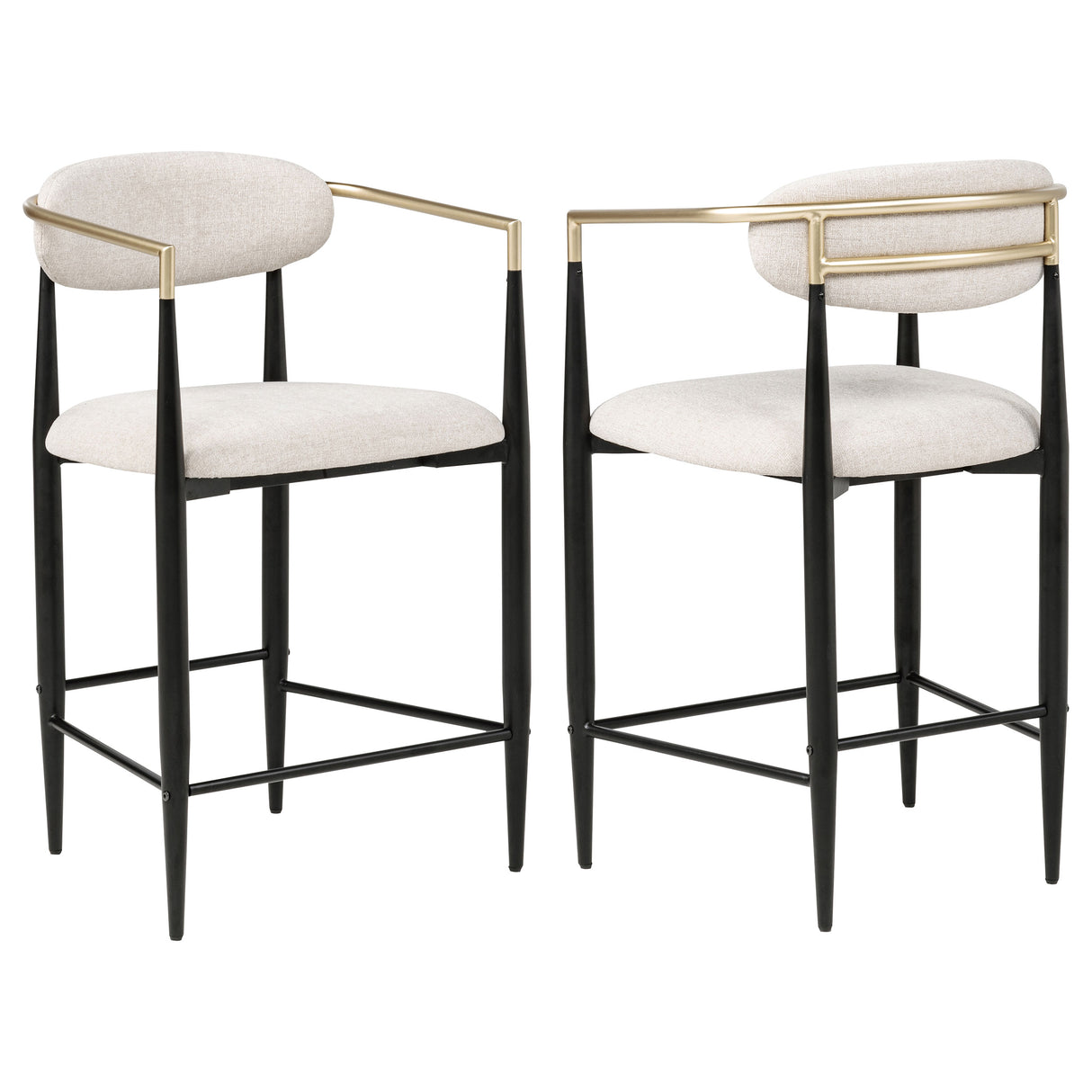 Tina Beige Fabric Upholstered Counter Chair (Set of 2)