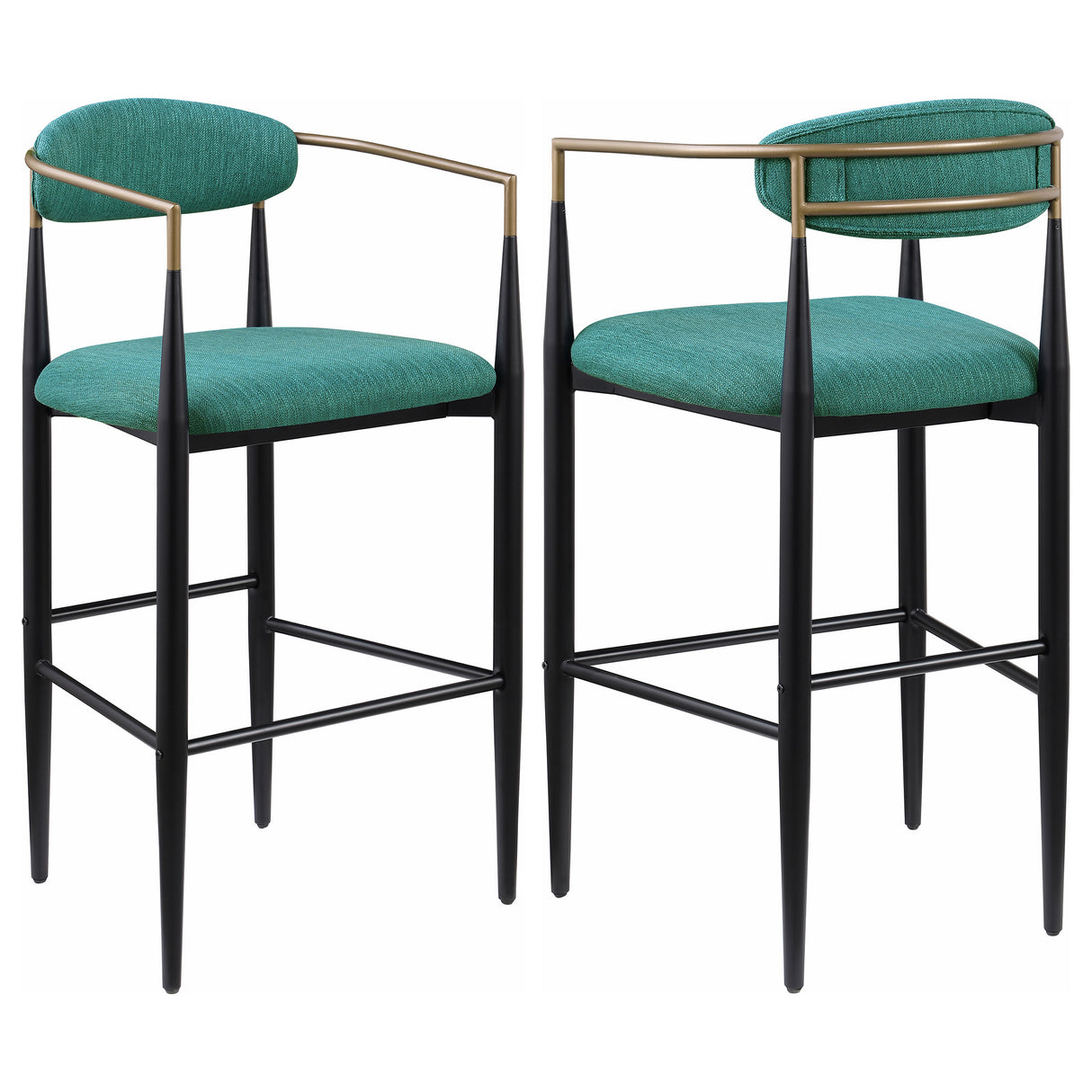 Tina Fabric Upholstered Bar Chair Green - Set of 2