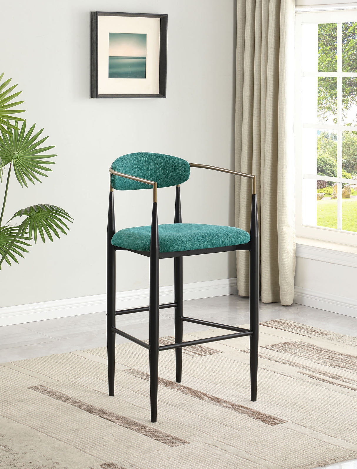 Tina Fabric Upholstered Bar Chair Green - Set of 2