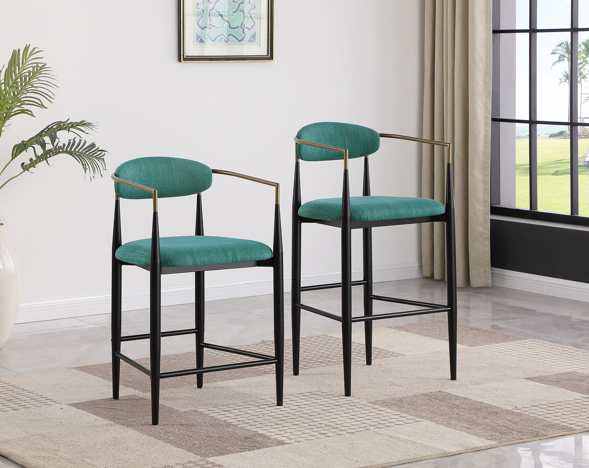 Tina Fabric Upholstered Bar Chair Green - Set of 2
