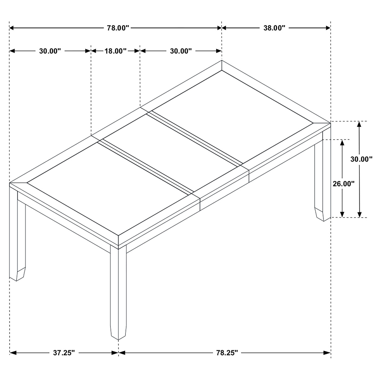 Elodie Rectangular 78-inch Extension Dining Table Grey