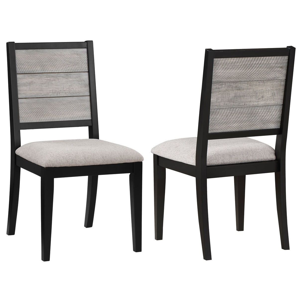 Elodie Wood Dining Side Chair Grey and Black Set of 2