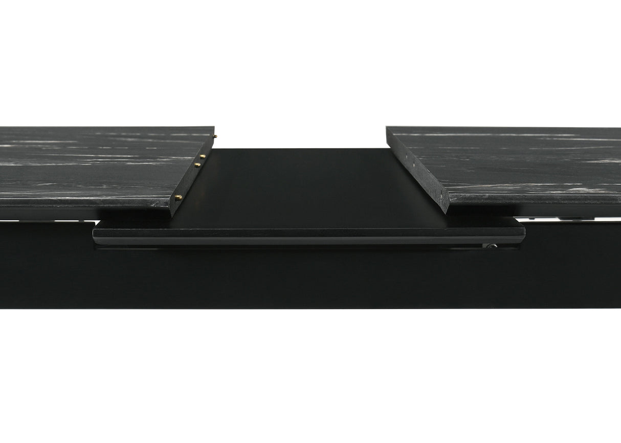 Crestmont 5-Piece Extension Dining Table Set, Black Faux Marble