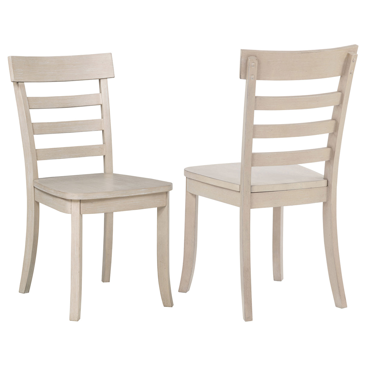Orrison Ladder Back Dining Side Chair in Linen, Set of 2