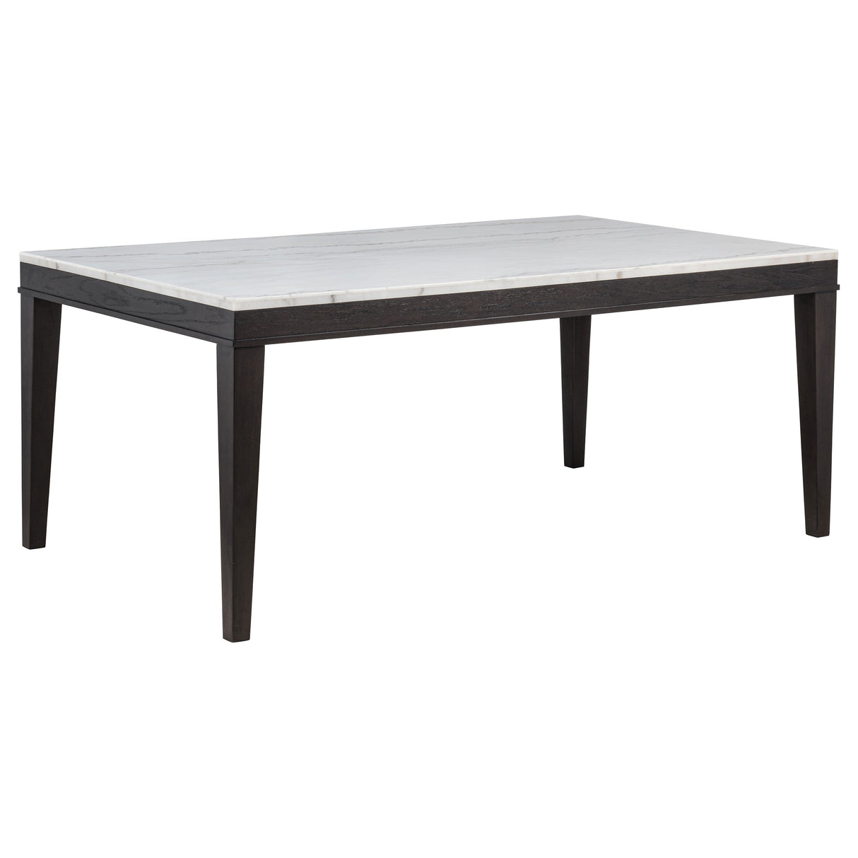 Averill 7-Piece White Marble Dining Set in Tan and Coffee Bean