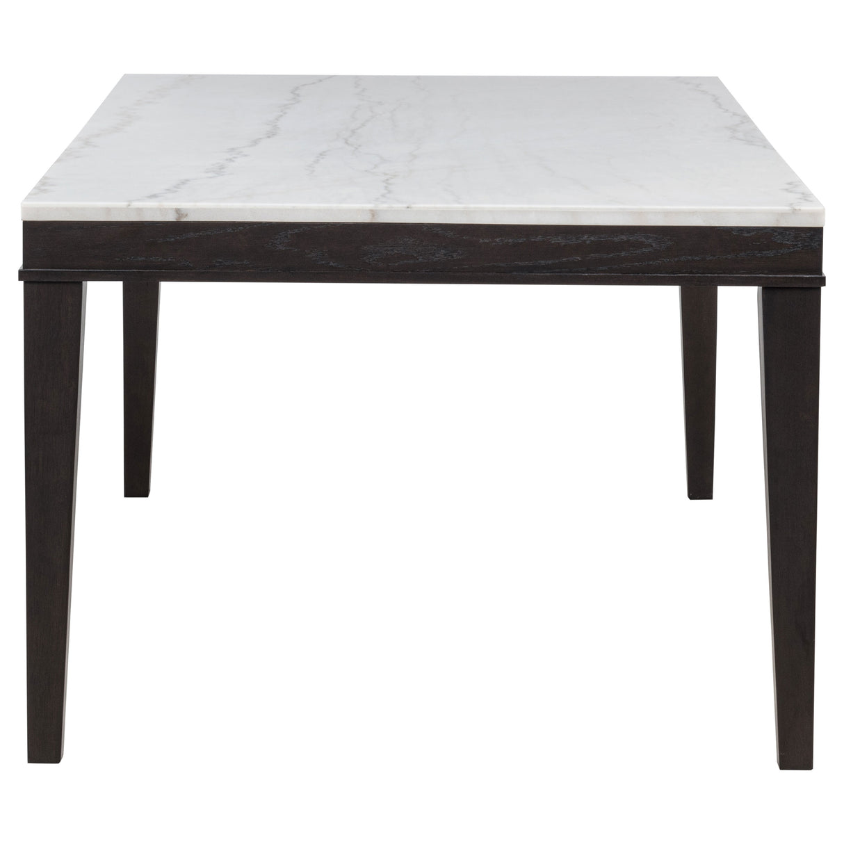 Averill 7-Piece White Marble Dining Set in Tan and Coffee Bean