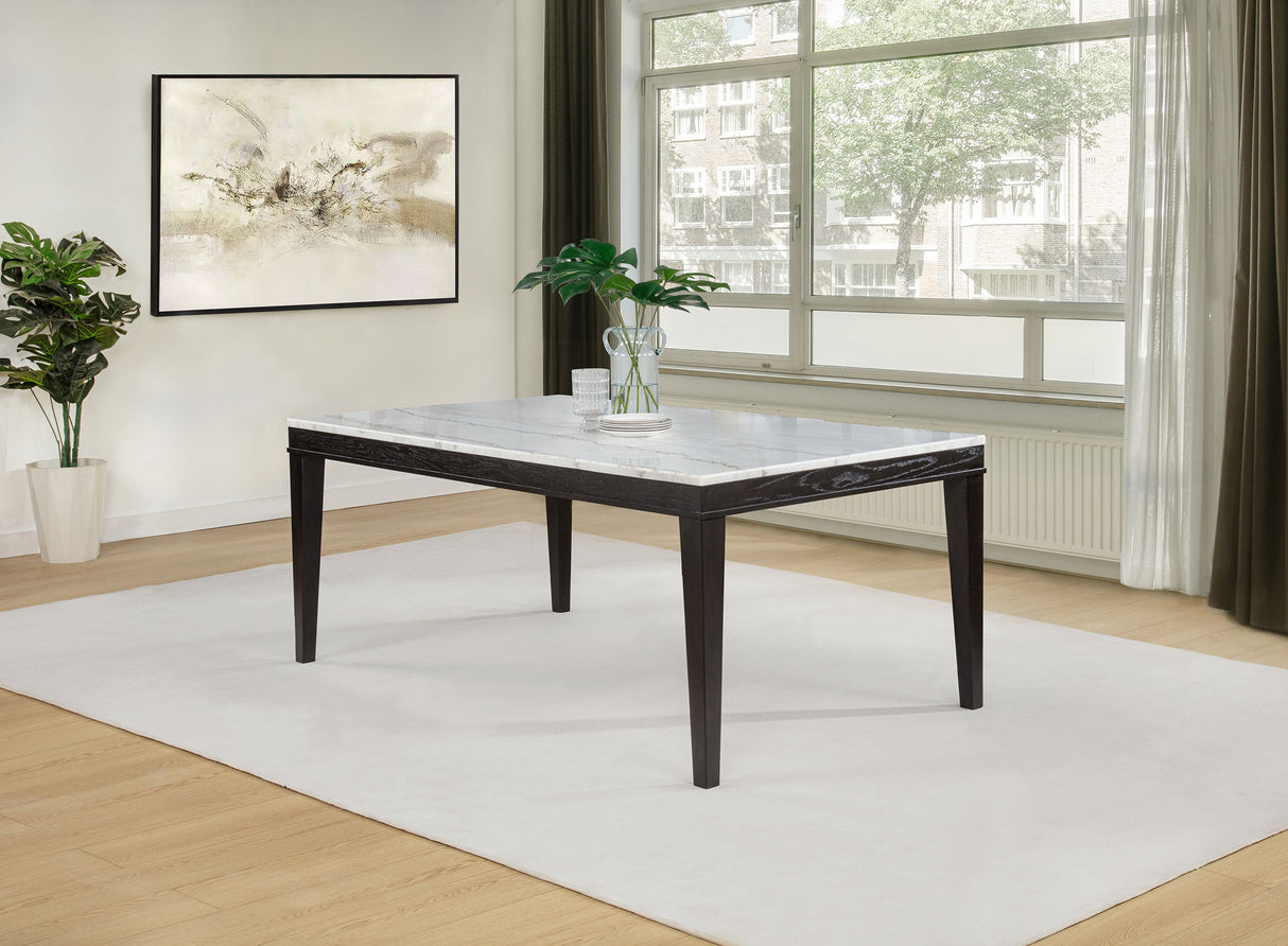 Averill 72-inch White Marble Top Dining Table