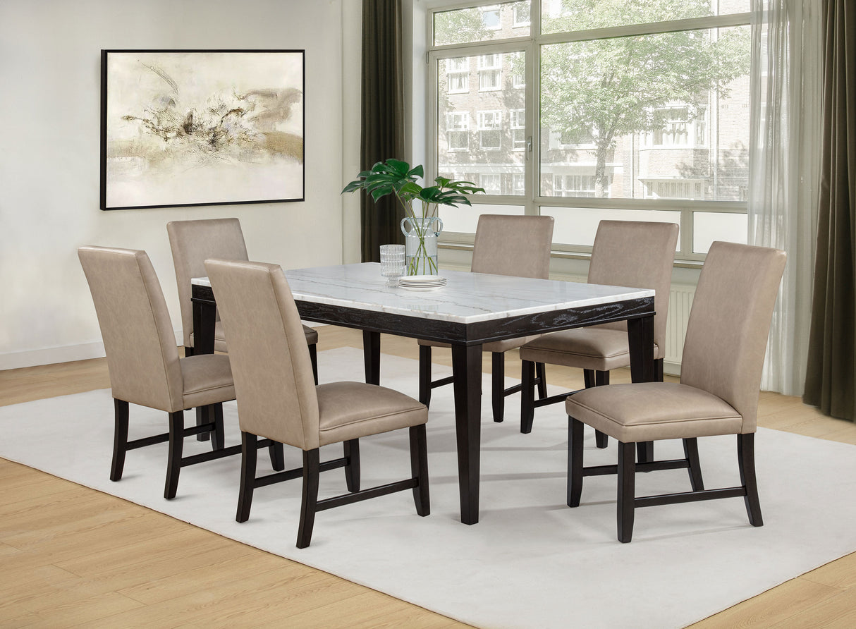 Averill 72-Inch Rectangular Marble Top Dining Table