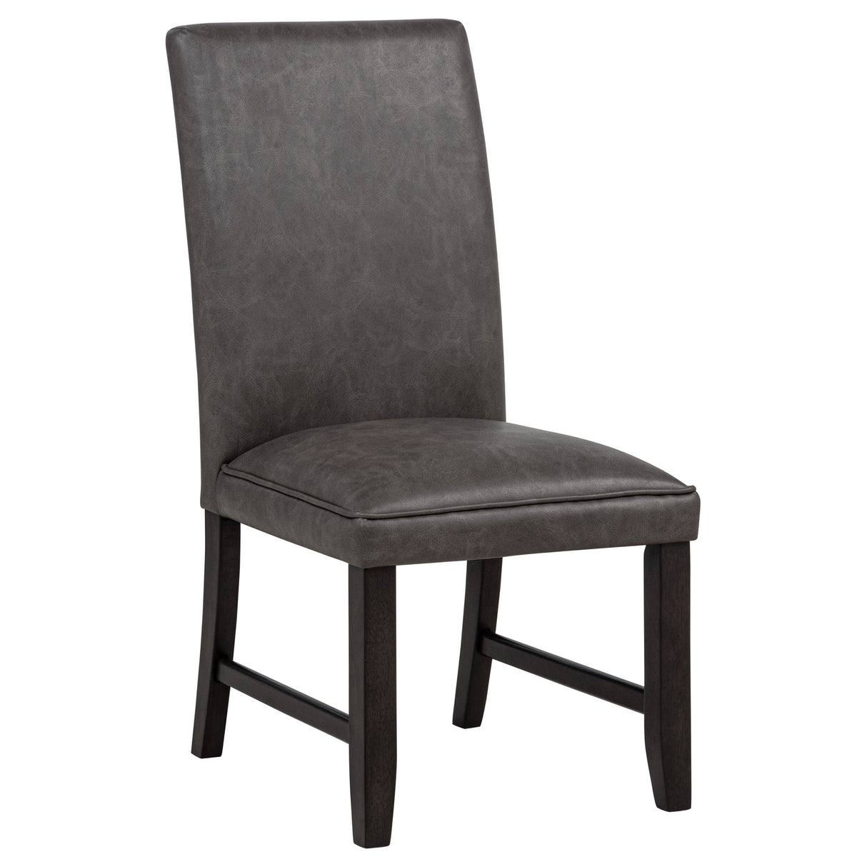 Averill Faux Leather Dining Side Chair Dark Grey, Set of 2