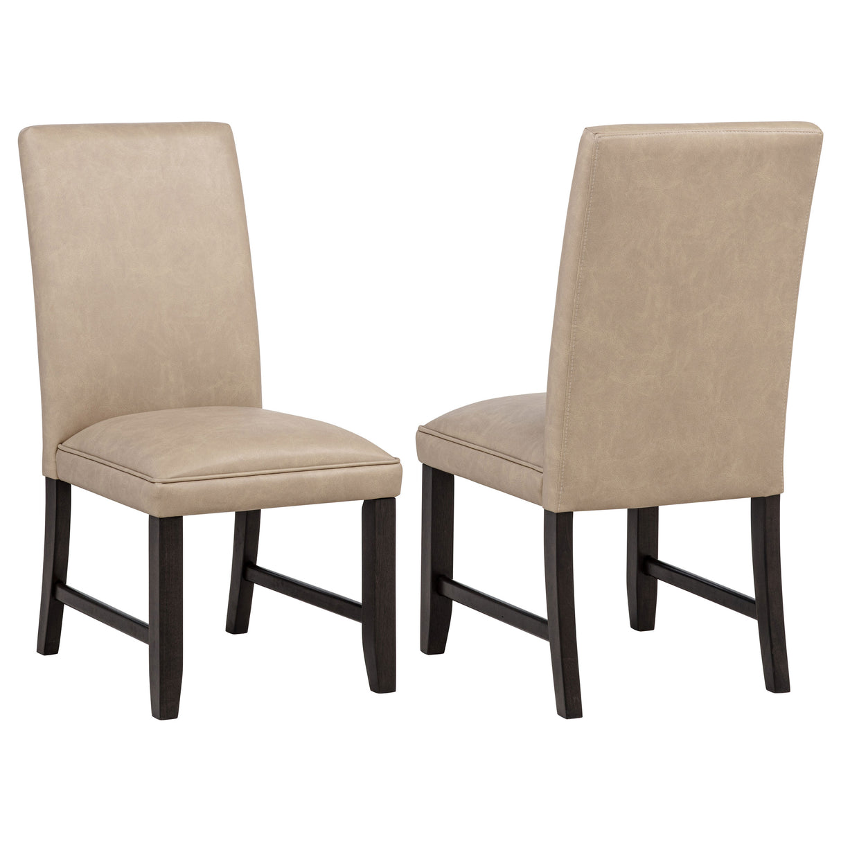 Averill Faux Leather Dining Side Chair, Tan (Set of 2)