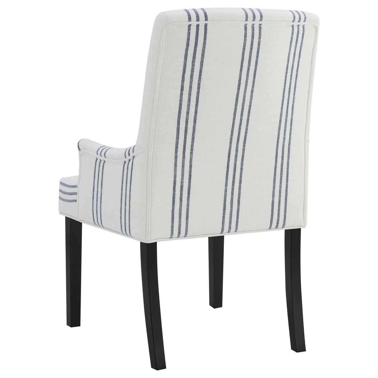 Herran Upholstered Arm Chair, Beige with Blue Stripes