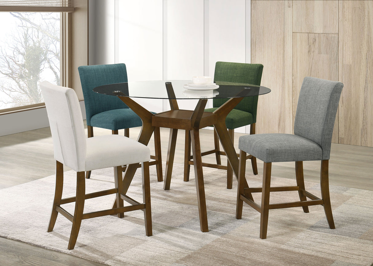 Paxton Upholstered Counter Height Dining Chair Teal Blue Set of 2