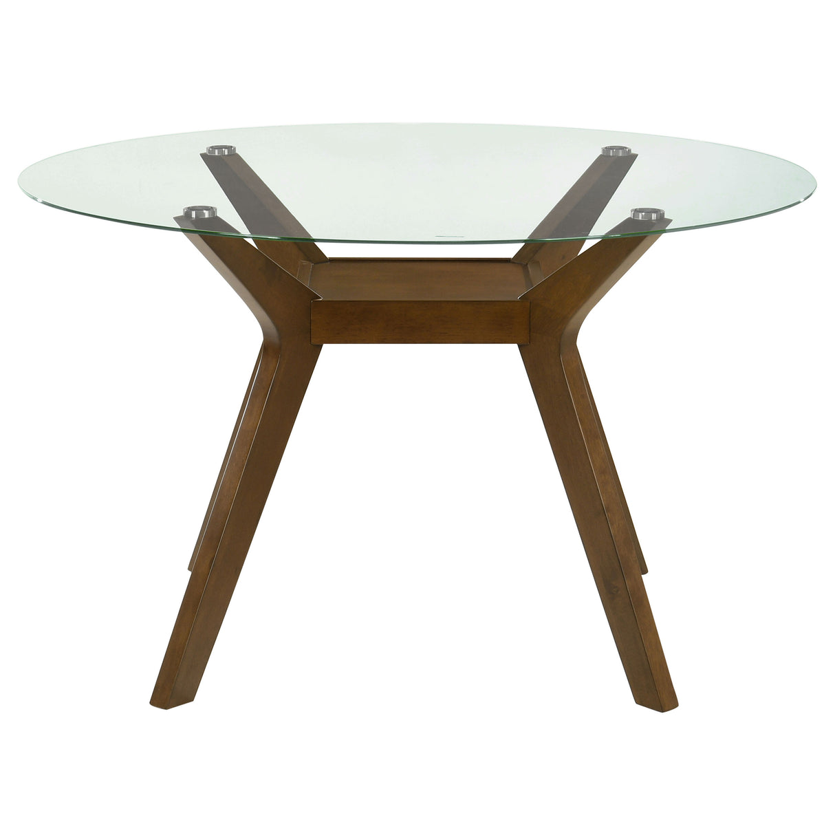Paxton Round 48-inch Glass Top Dining Table in Brown