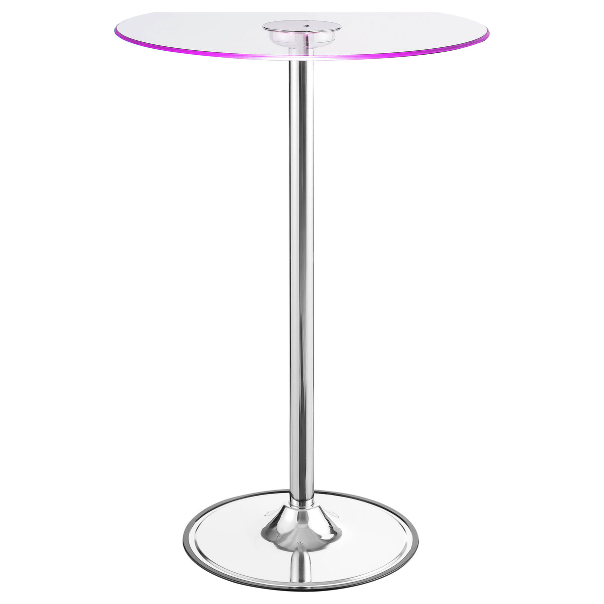 Thea Round 28-inch Glass Top LED Bistro Bar Table