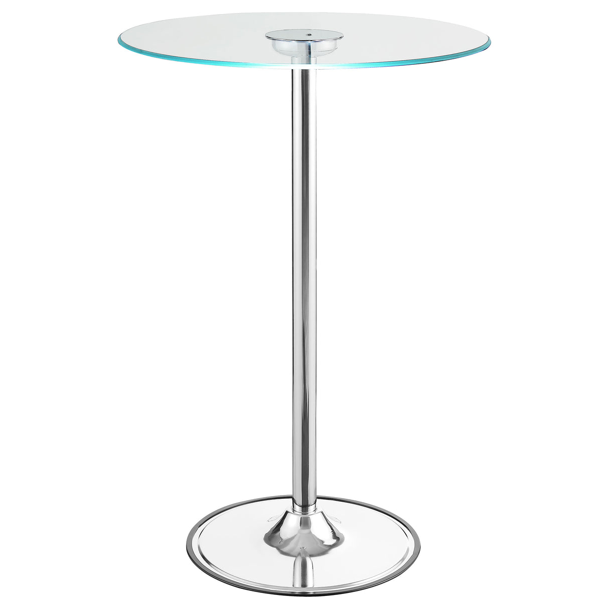Thea Round 28-inch Glass Top LED Bistro Bar Table