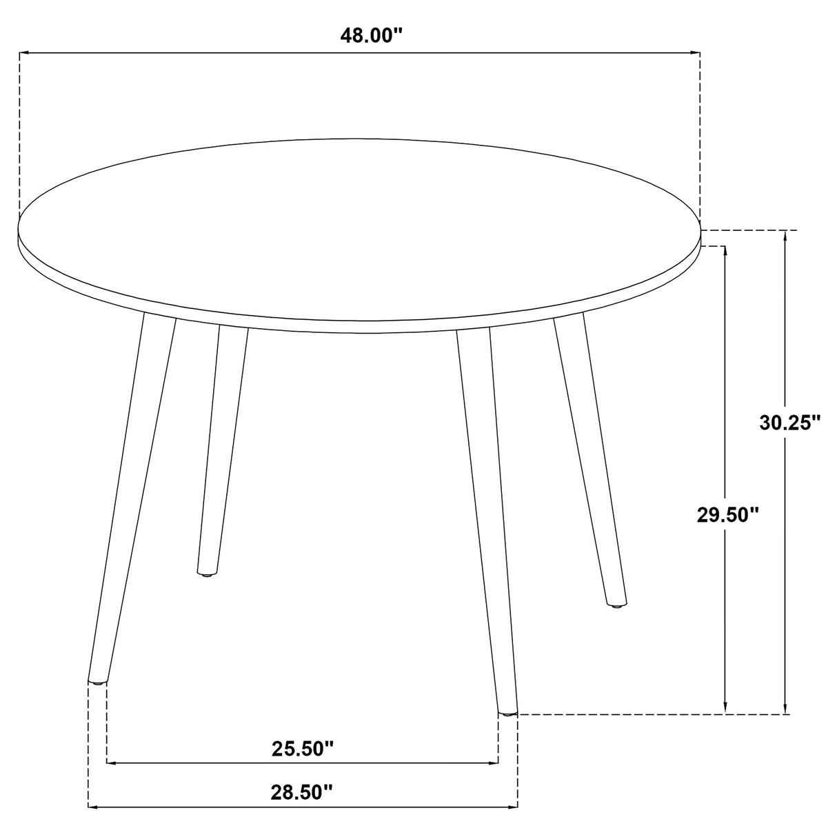 Andrews 48-Inch Round Wood Dining Table Light Ash