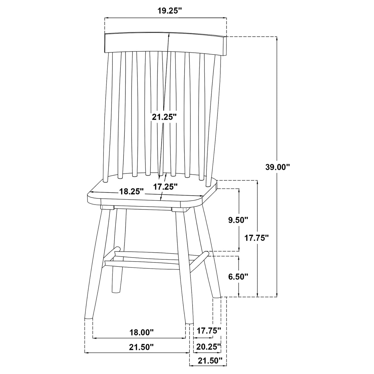 Andrews Windsor Spindle Back Dining Chair Light Ash