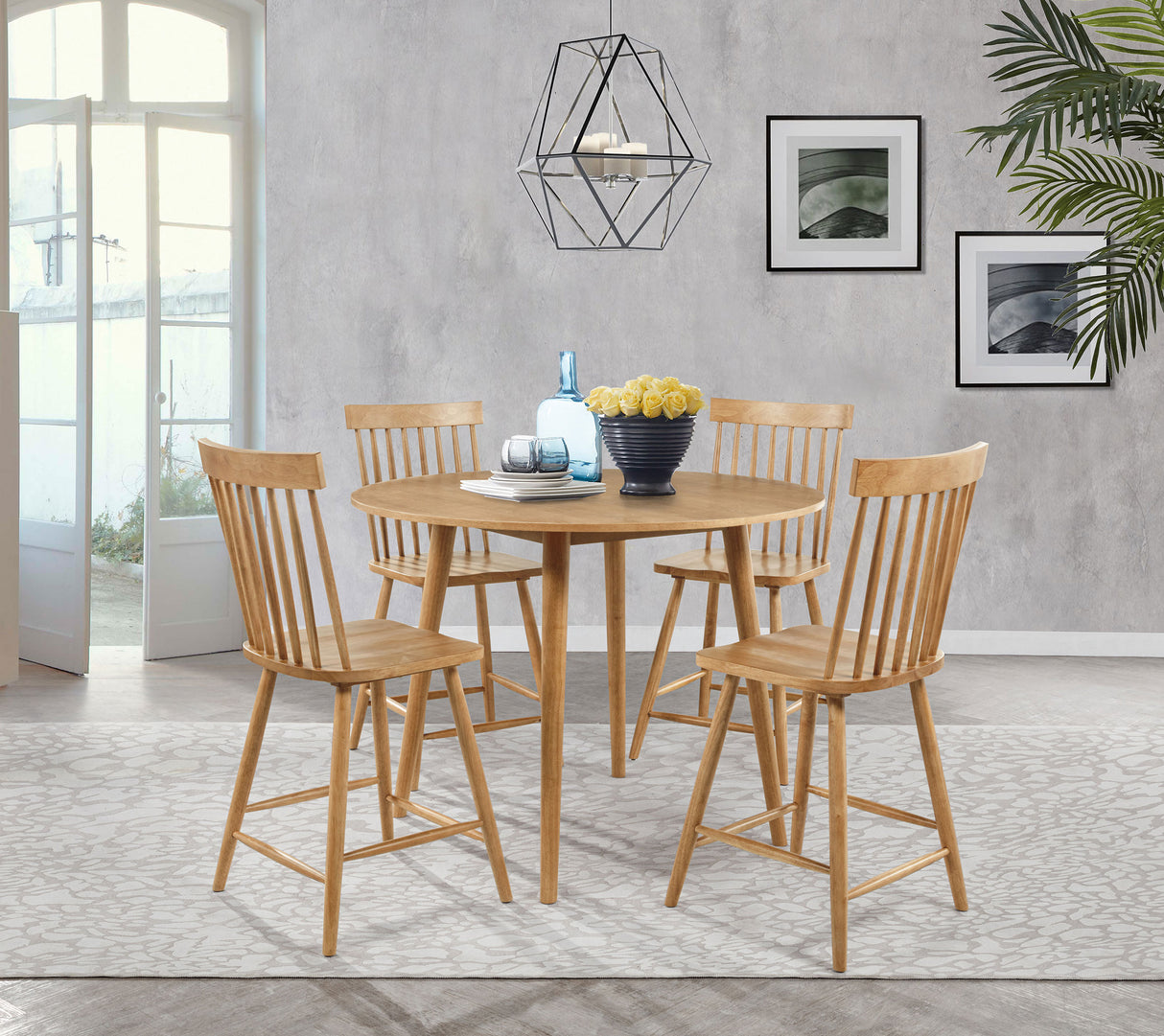 Andrews Windsor Counter Height Dining Side Chair Light Ash