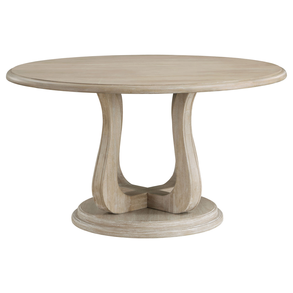 Trofello 5-Piece Round Dining Table Set, White Washed