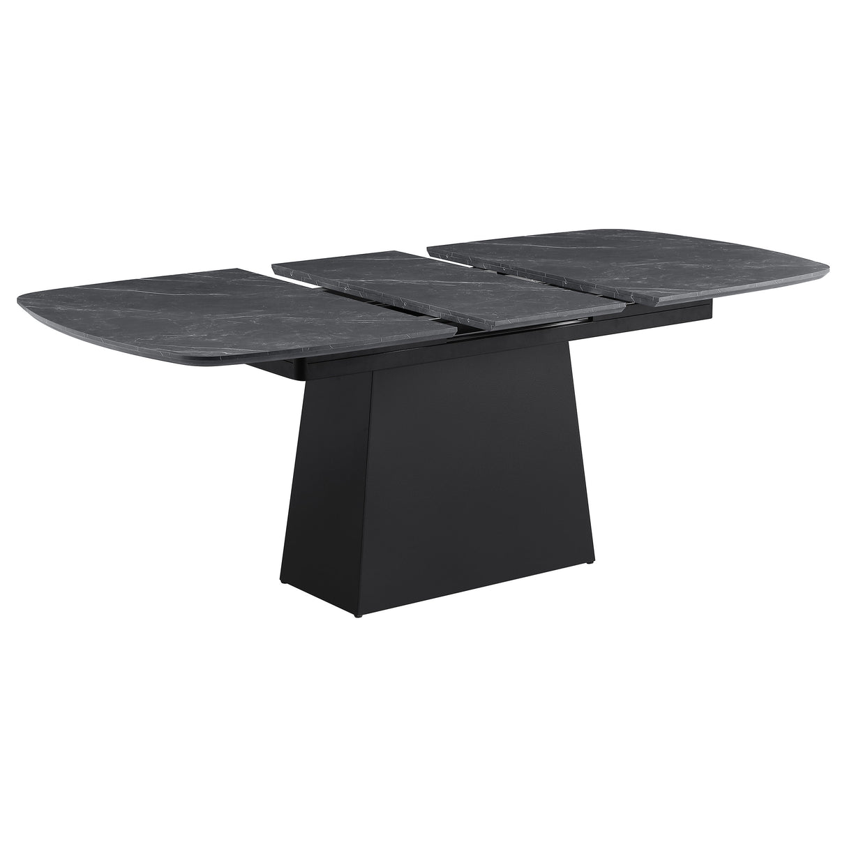 Potero 73-inch Faux Marble Extension Dining Table Black