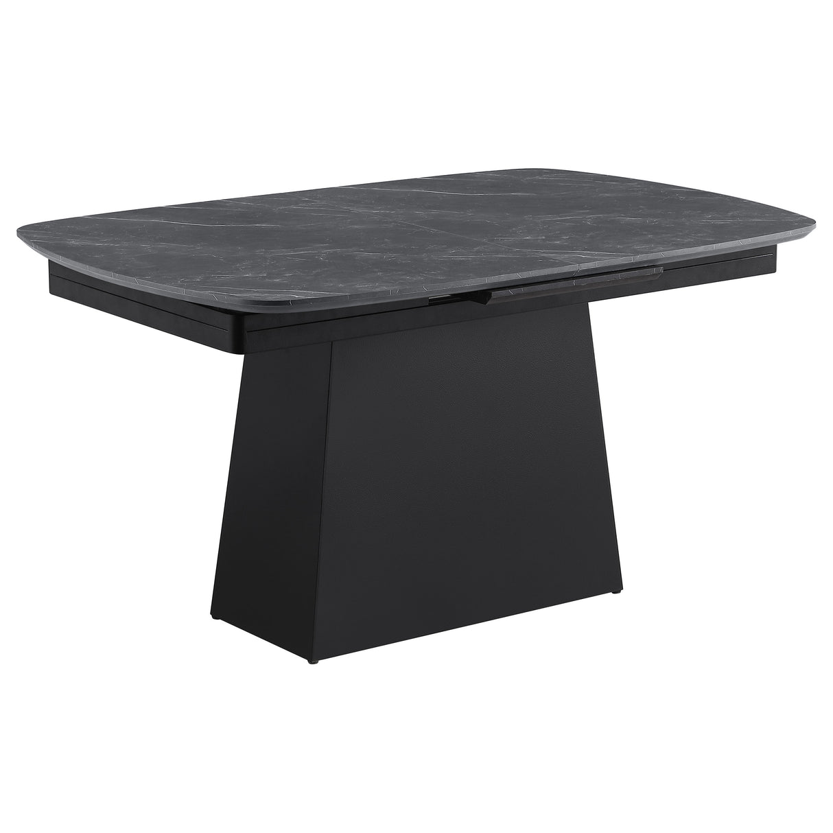 Potero 73-inch Faux Marble Extension Dining Table Black