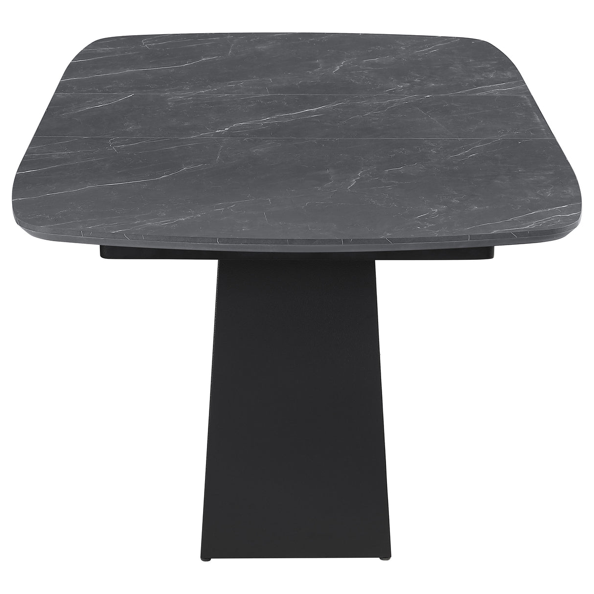 Potero 73-inch Faux Marble Extension Dining Table Black