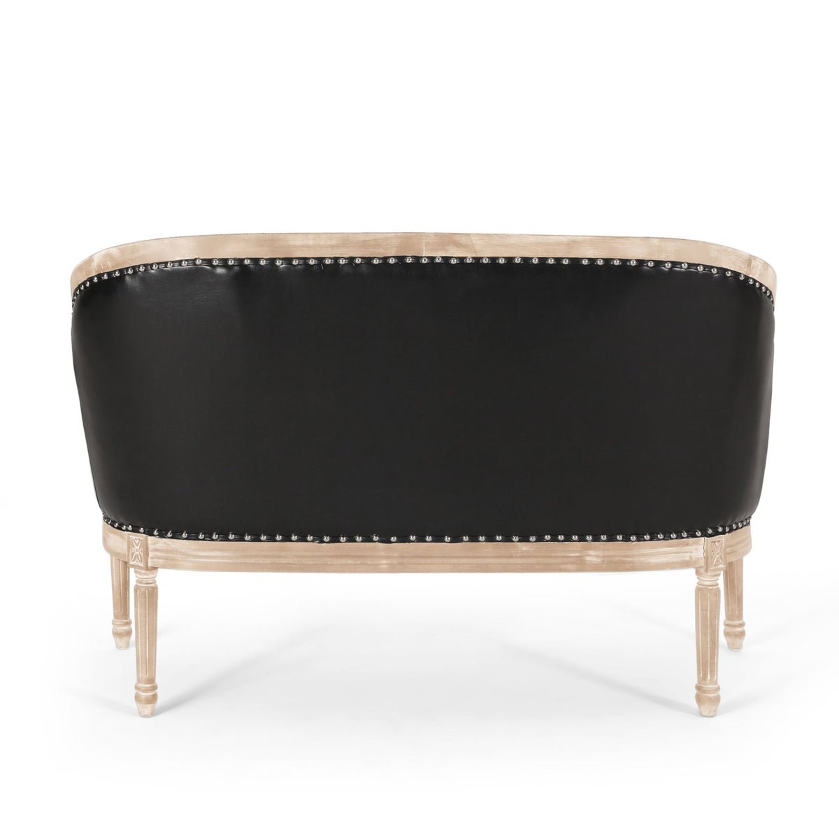 French Country Chesterfield Style Tufted Loveseat - Black