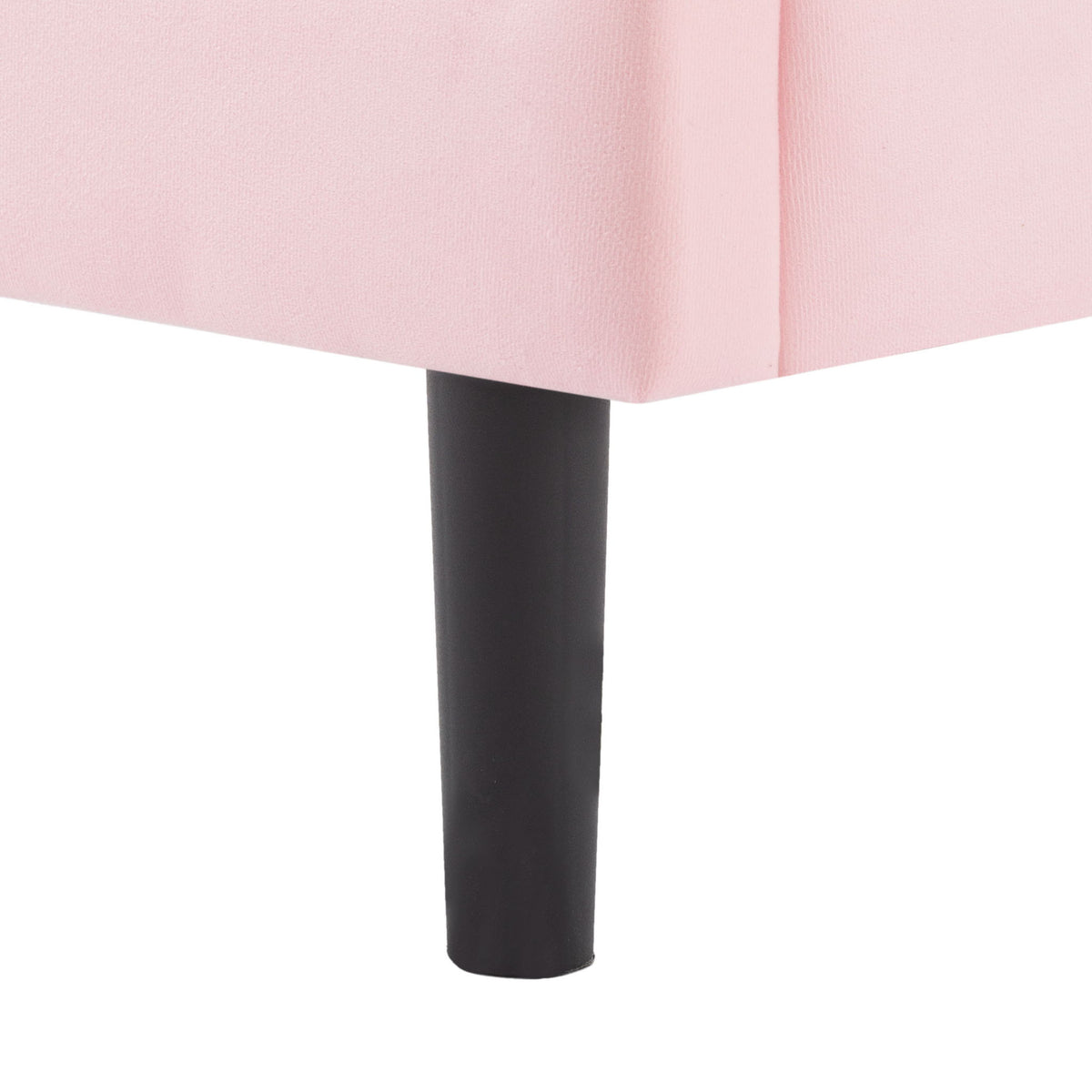 Queen Size, Upholstered Platform Bed With Slats - Pink