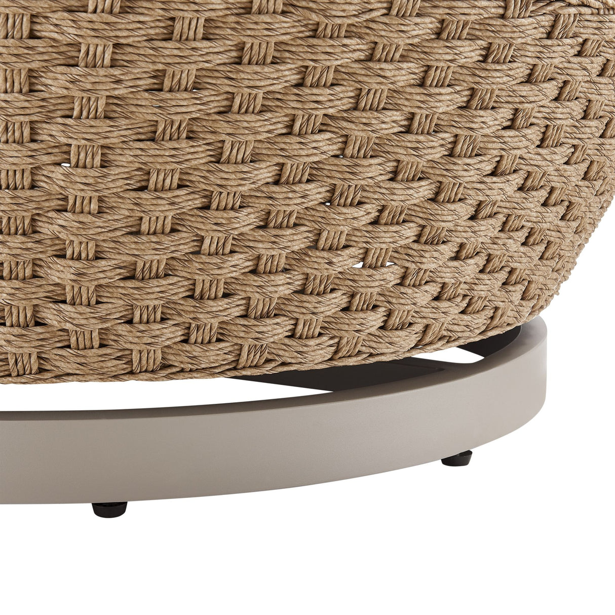 Kobalt - 3-Piece Powder Coated Metal Outdoor Conversation Set With Cushions - Boucle White / Natural