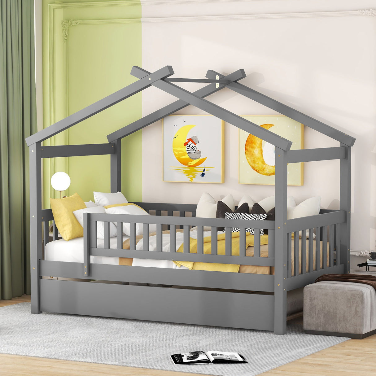 Creativity House Bed With Twin Size Trundle