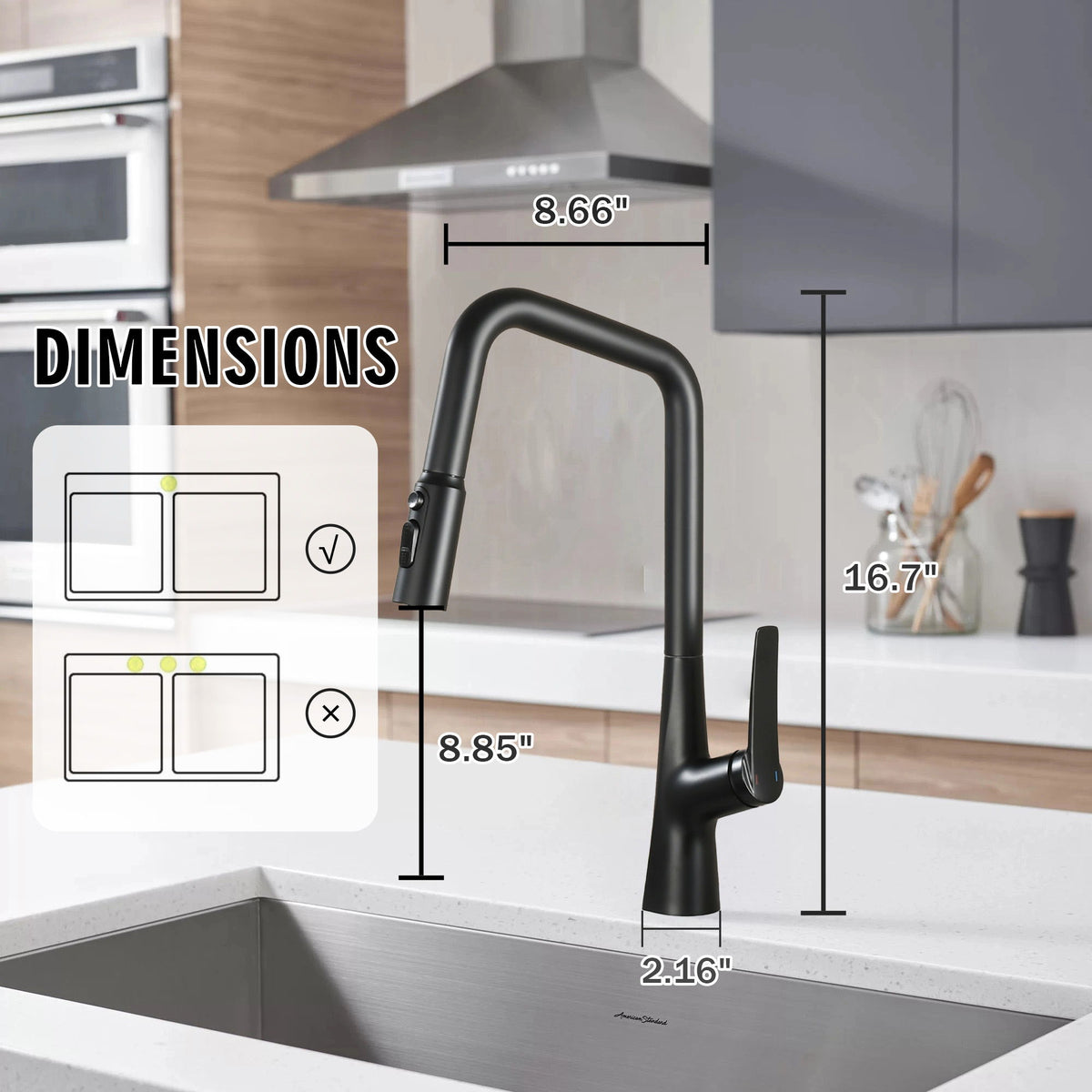 Professional Kitchen Faucet With 3 Function 360 Sprayer And 1 Touch Switching