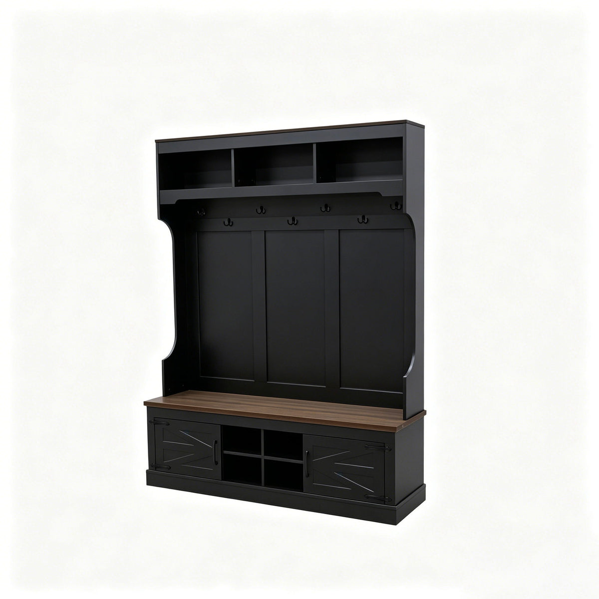 Farmhouse Hall Tree With Bench And Shoe Storage
