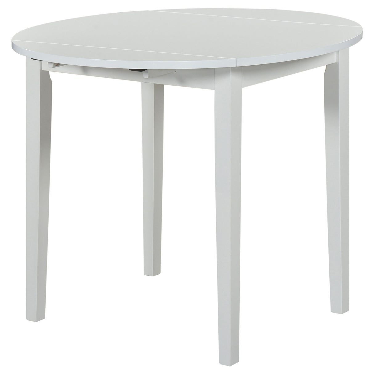 Bucknell 3-Piece Round Drop Leaf Dining Set in White