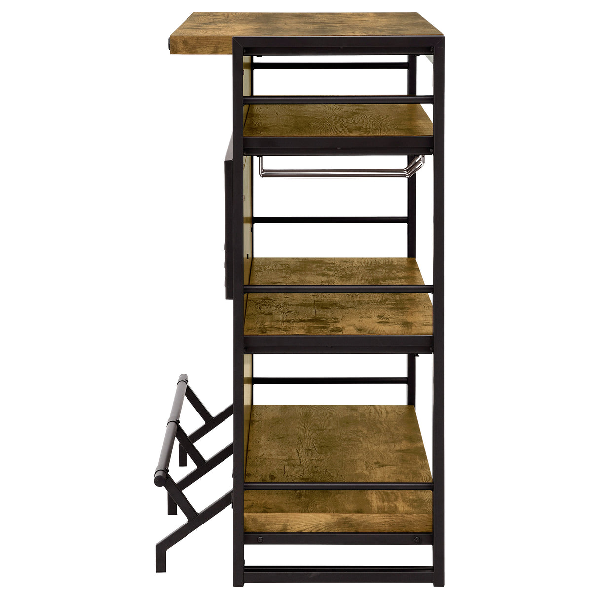 Renaldi 3-Shelf Home Bar Wine Cabinet, Rustic Nutmeg