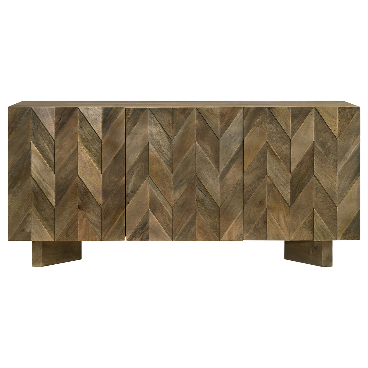 Tyler 3-Door Solid Wood Sideboard, Mango Brown
