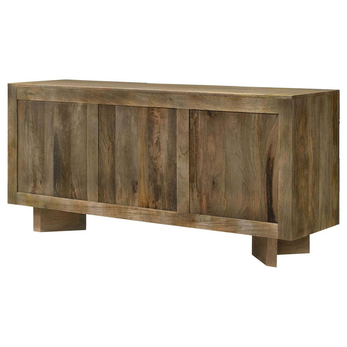 Tyler 3-Door Solid Wood Sideboard, Mango Brown