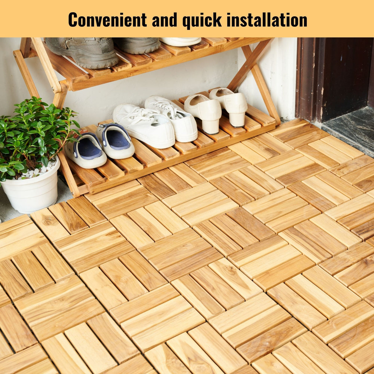12" X 12" Interlocking Deck Tiles Checker Pattern