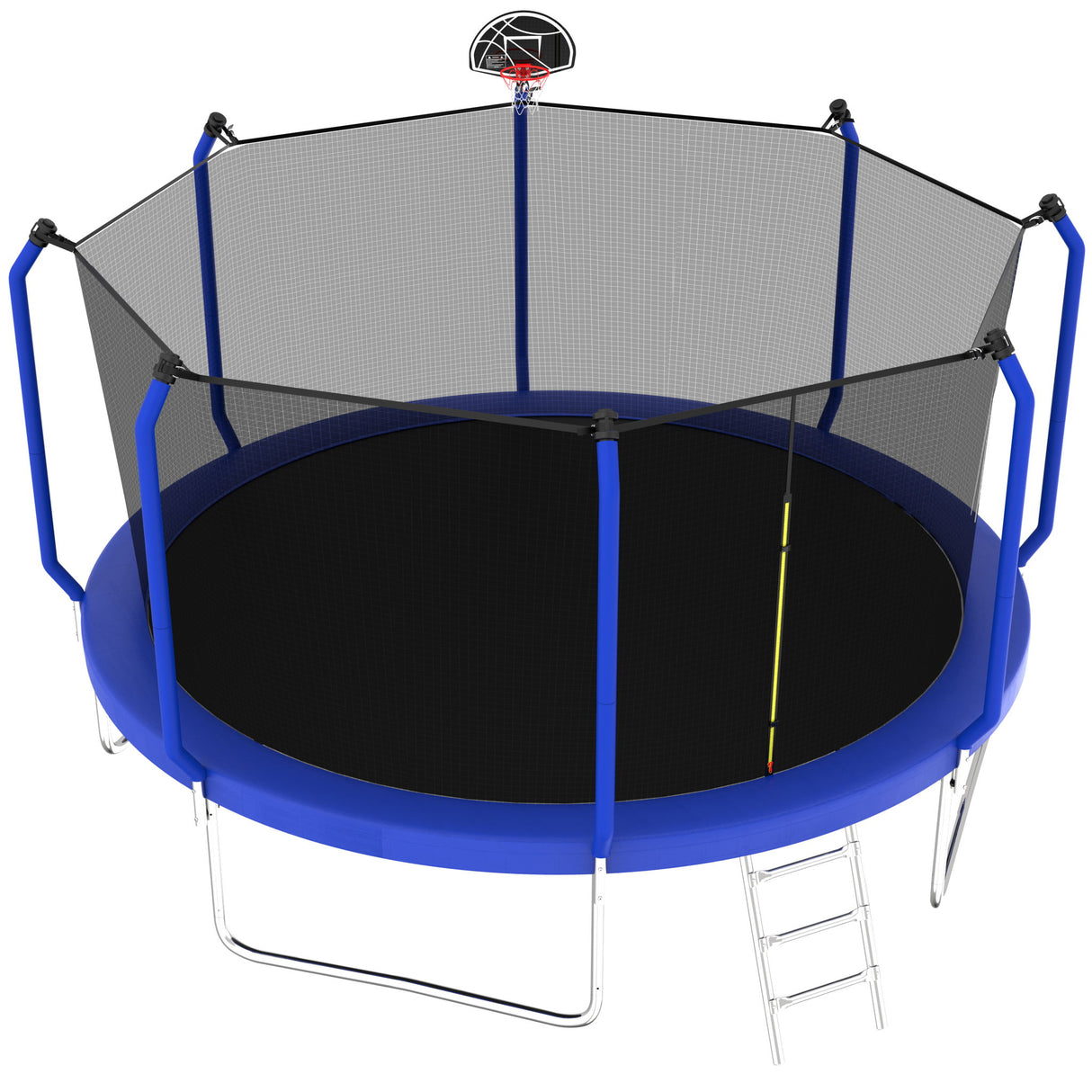 Trampoline With Basketball Hoop, Astm Approved Reinforced Type Outdoor Trampoline With Enclosure Net - Trampolines - Alpine Outlets