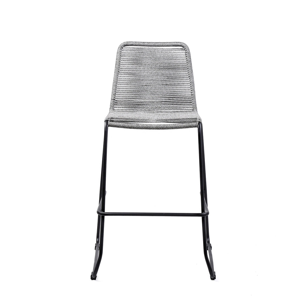 Shasta - 30" Outdoor Metal And Rope Stackable Barstool